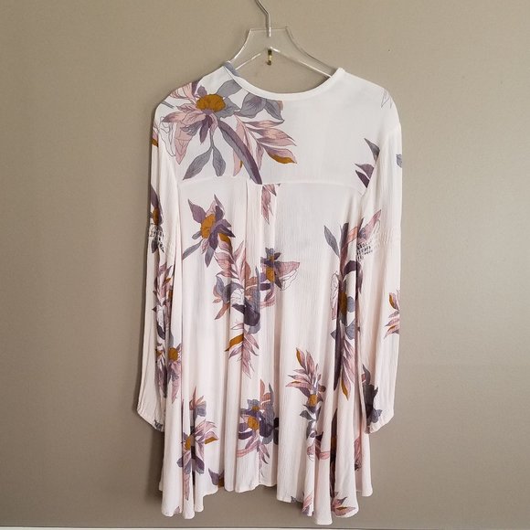 Free People Floral Tunic Top Dress Long Sleeve - Picture 3 of 12
